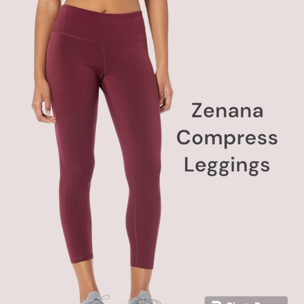 Sale New Zenana Outfitters Burgundy Compression Leggings Size Xl